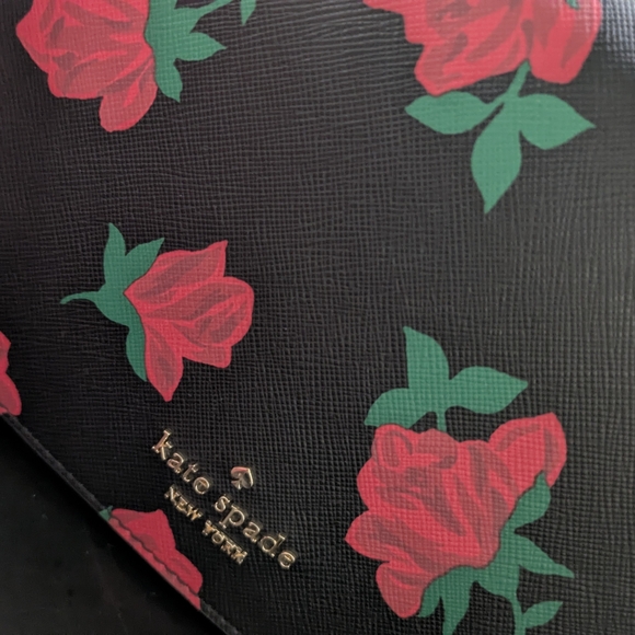 New Kate Spade Black Floral Crossbody Bag - Picture 2 of 5